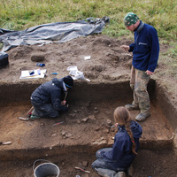 Waste pit during excavation